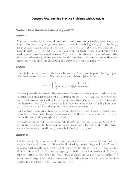 DYNAMIC PROGRAMMING PRACTICE PROBLEM .